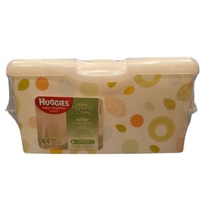 NEW Huggies Natural Care Wipes Sensitive Skin 64 Count Pop Up Container SEALED!
